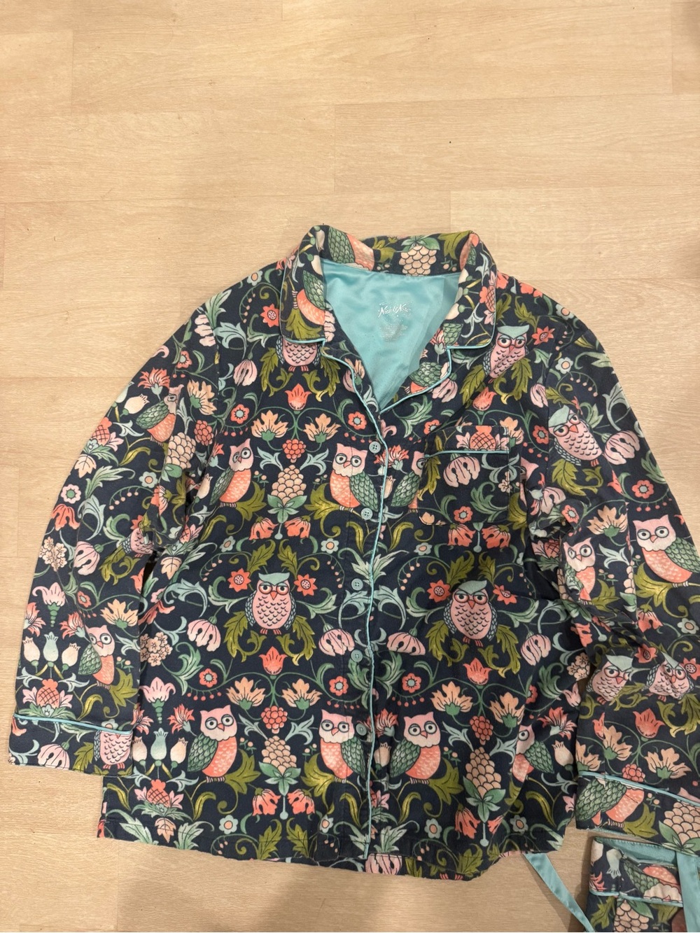 Nick & Nora Women’s Owl Floral PJ Set - M - Picture 2 of 4